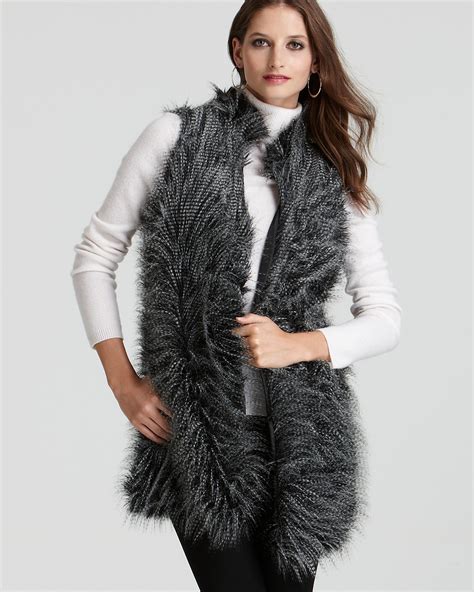 long faux fur vest by michael michael kors
